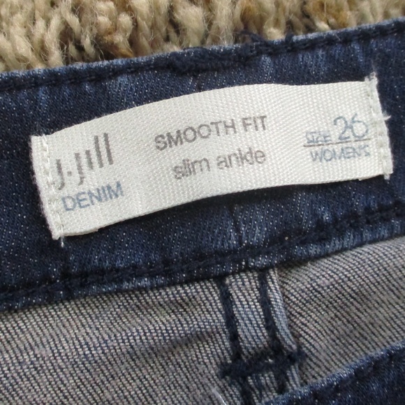 J. Jill Jeans Women's 26 Dark Wash Plus Size Smooth Fit Slim Ankle Stretch Denim - Picture 5 of 6